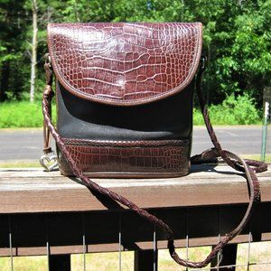 vintage BRIGHTON BROWN/BLACK satchel CROSSBODY